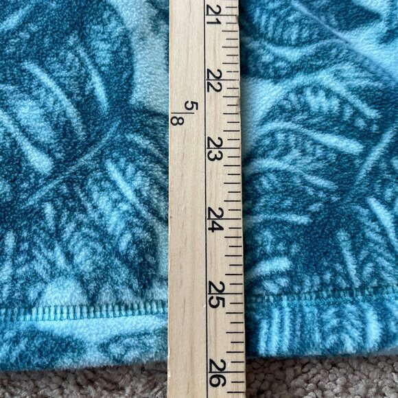 Eddie Bauer Jacket Womens XL Teal Blue Monstera Tropical 1/4 Zip Hiking Layer - Picture 7 of 9